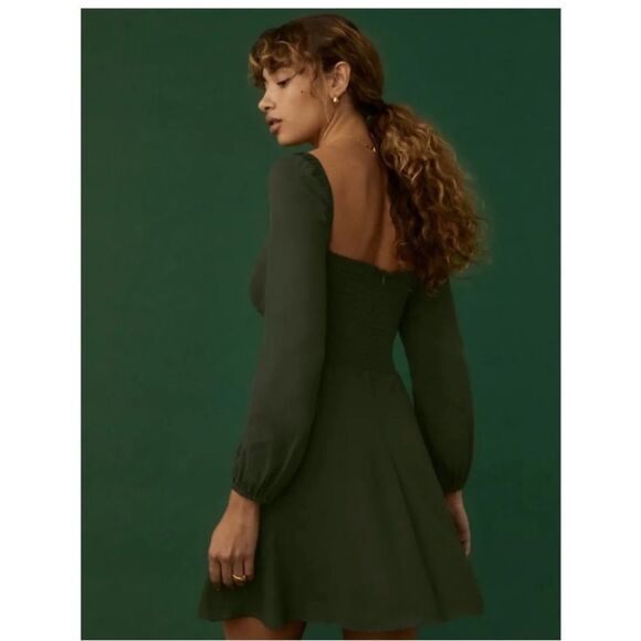 Reformation Mochi Mini Green Dress Size 4 - Picture 5 of 13